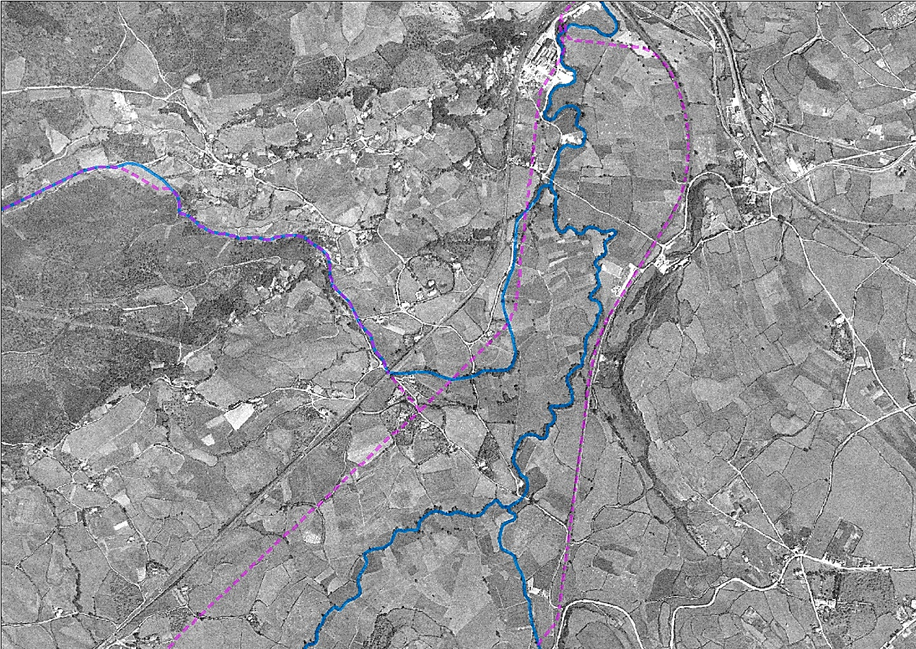 Imagen Foto aérea de 1957 de la confluencia de los ríos Aboño y Pinzales