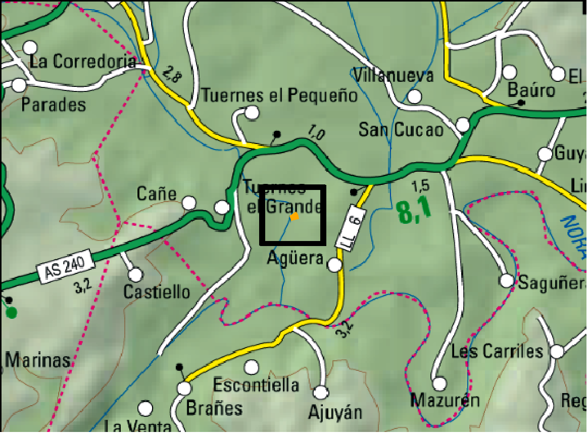 Imagen Ubicación de la actuación en el arroyo de Tuernes en Tuernes el Grande
