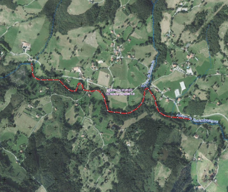 Imagen Localización de la actuación, marcada en color rojo, en las proximidades de Hornedo