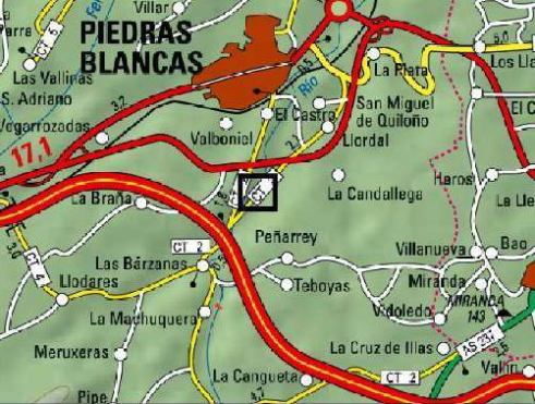 Imagen Ubicación de la actuación en el río Raíces en Samiguel