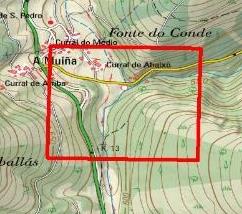 Imagen Localización de las actuaciones en el rego de Cabana en Baleira