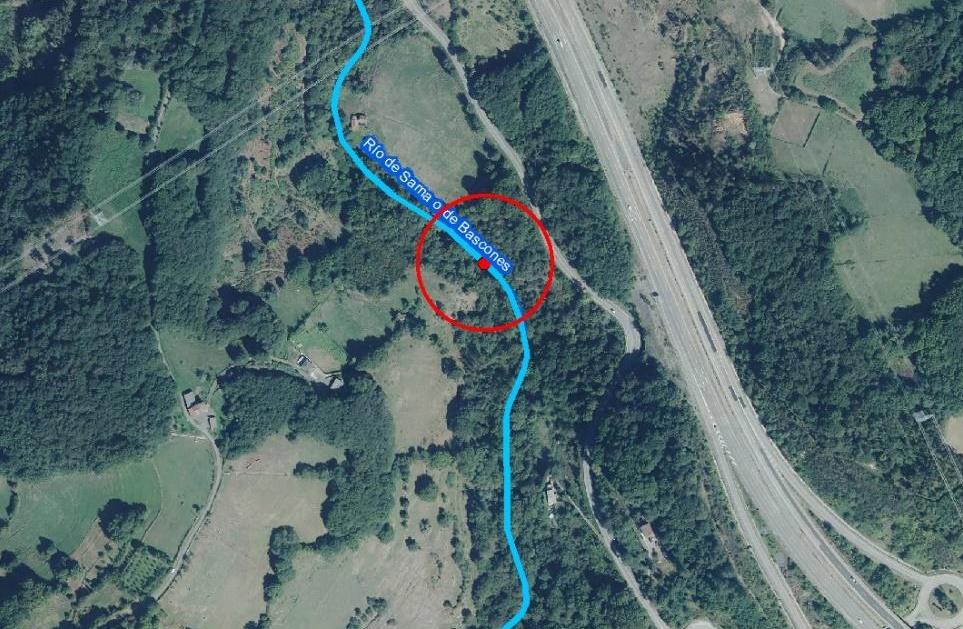 Imagen Ubicación del azud del río Llera