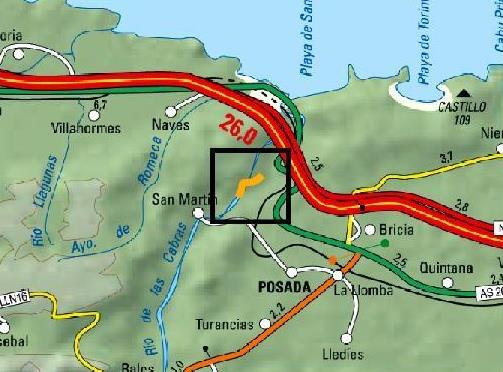 Imagen Ubicación de la actuación del río Bedón en Frieras