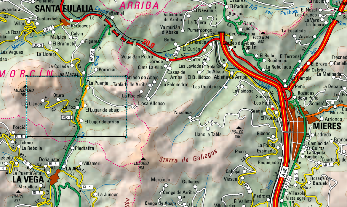 Imagen Ubicación de la zona de actuación entre Lugar de Arriba y La Puente