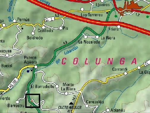 Imagen Localización de la actuación en el río Libardón en Barrestru