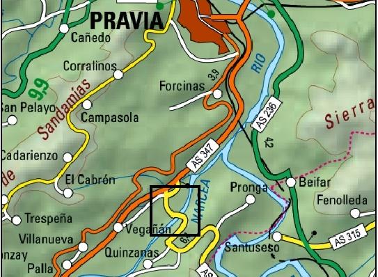 Imagen Localización de las actuaciones en el río Narcea en Quinzanas