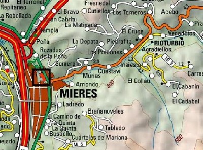 Imagen Localización de las actuaciones en el río San Juan en el polideportivo de Mieres