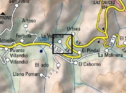 Imagen Localización de las actuaciones en el río Turón en La Vegona