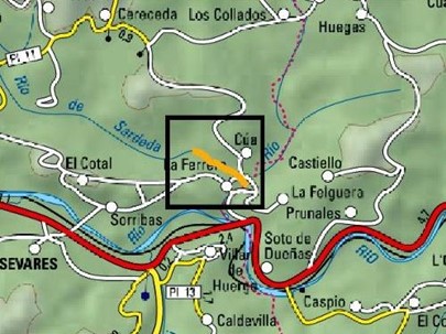 Imagen Localización de las actuaciones en el arroyo Sardea en Cúa