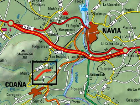 Imagen Localización de actuación en el río Meiro en Coaña