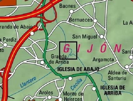 Imagen Localización de la actuación en el río Piles en Granda