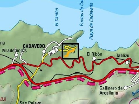 Imagen Localización de las actuaciones en el río Frieres en Cadavedo