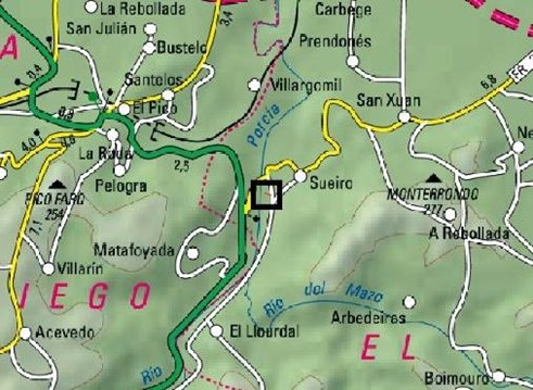 Imagen Localización de las actuaciones en el río Porcía en Sueiro