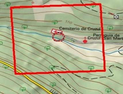 Imagen Localización de las actuaciones en el rego San Martiño en Cruzul