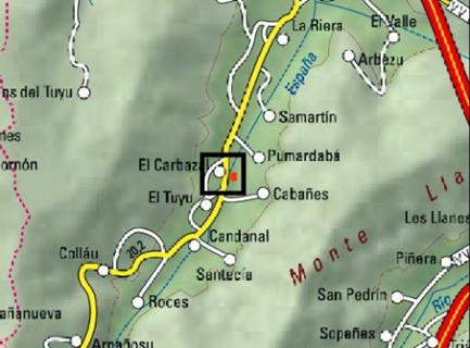 Imagen Localización de las actuaciones en el río España en Candanal