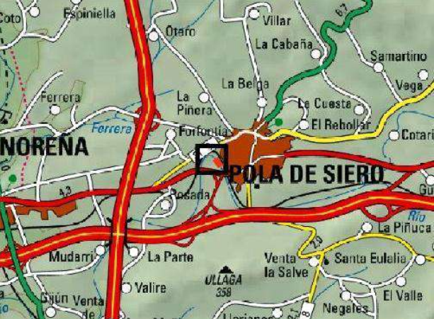 Imagen Localización de las actuaciones en el río Nora en las inmediaciones del IES de Pola de Siero