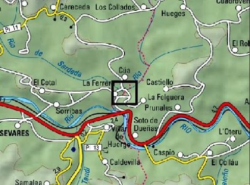 Imagen Localización de las actuaciones en el arroyo Sardea en Cúa