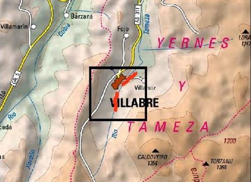 Imagen Localización de las actuaciones en el río Villabre en Villabre