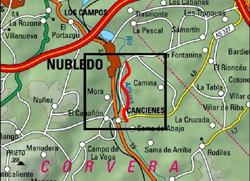 Imagen Localización de las actuaciones en el río Alvares en el polígono industrial de Cancienes