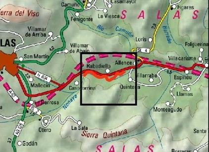 Imagen Localización de las actuaciones en el río Nonaya en Rabadiello