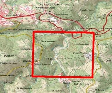 Imagen Localización de las actuaciones en el río Narón en Cruzul