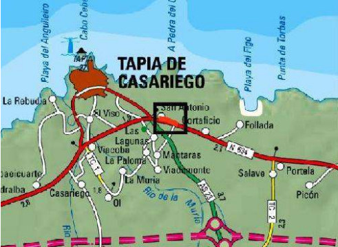 Imagen Localización de la actuación del río Tapia en San Antonio