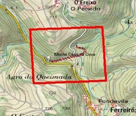 Imagen Localización de las actuaciones en el río Maior en Ferreiros de Valboa