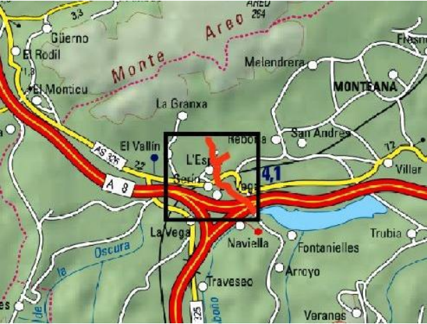 Imagen Localización de la actuación en el río del Castro y su afluente 