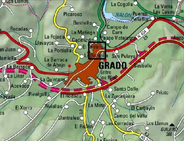 Imagen Localización de la actuación en el reguero La Reguerina en Grado 