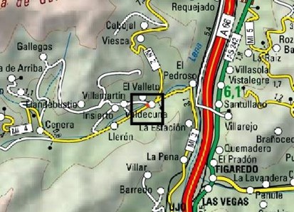 Imagen Localización de la actuación en el río Valdecuna en Cenera