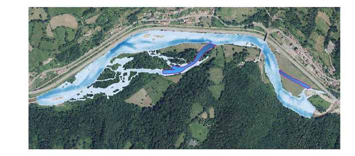 Imagen Ilustración de la máxima crecida ordinaria y de la apertura de brazos en El Llagar y Piñeres-San Antonio