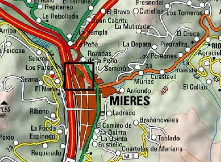 Imagen Localización de la actuación en el río San Juan en Mieres