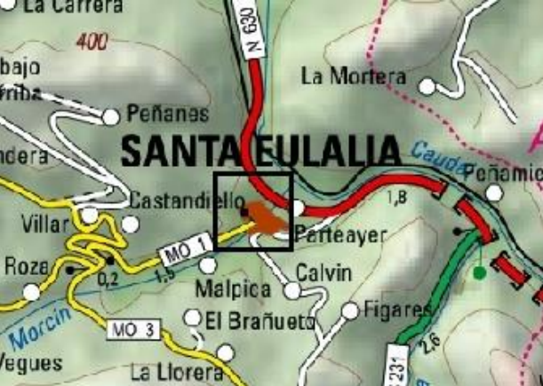 Imagen Localización de la actuación en el reguero Somorcín en Santa Eulalia