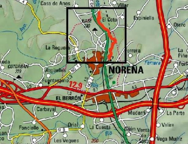 Imagen Localización de actuación en el río Noreña en Noreña