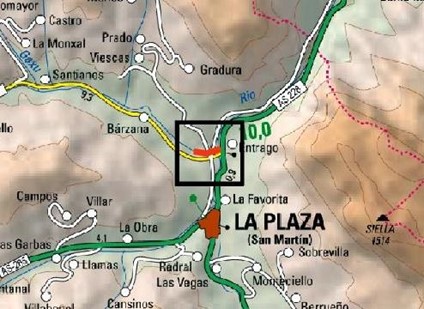 Imagen Localización de la actuación en el río Taja en Entrago