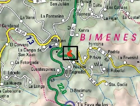 Imagen Localización de la actuación en el río Pra en Rozadas