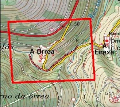 Imagen Localización de la actuación en el río da Orrea en Orrea