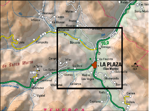 Imagen Localización de la actuación en el río Valdecarzana en Llamas y en el río Taja en Bárzana