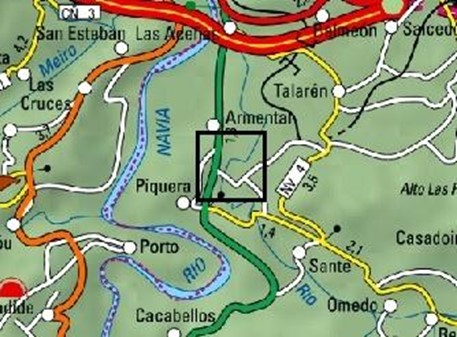 Imagen Localización de la actuación en el río Anleo en Armental