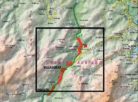 Imagen Localización de la actuación en el río Trubia en la Senda del Oso en el municipio de Santo Adriano