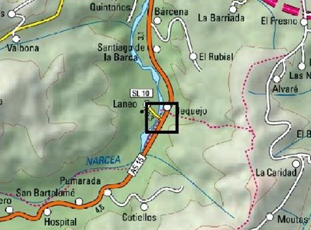 Imagen Localización de la actuación en el río Narcea en Laneo