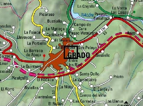 Imagen Localización de la actuación en el río Cubia en Grado