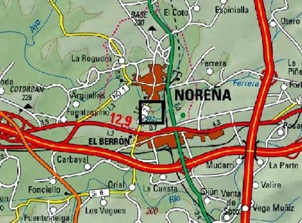 Imagen Localización de las actuaciones en el río Ferrera en Noreña