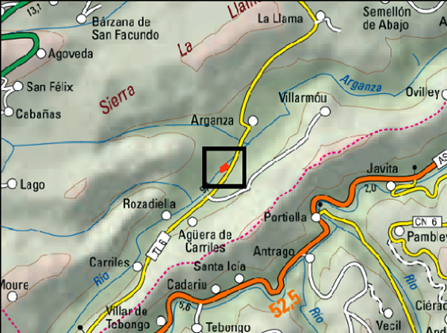 Imagen Localización de las actuaciones en el río Arganza en Rozadiella