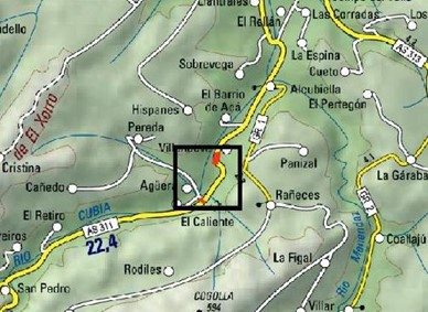 Imagen Localización de la actuación en el río Cubia en Villanueva