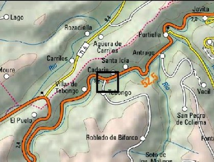 Imagen Localización de la actuación en el río Narcea en Tebongo