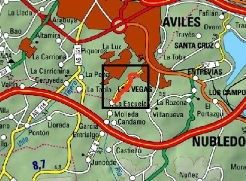 Imagen Localización de las actuaciones en el río Arlós en Molleda