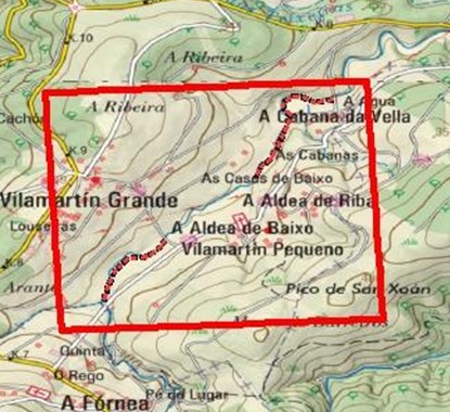 Imagen Localización de la actuación en el río Portobragan en A Fórnea