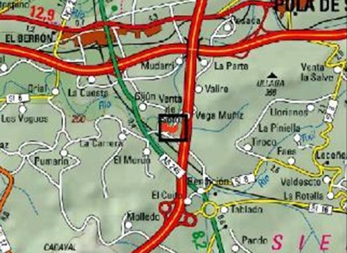 Imagen Localización de la actuación en el arroyo La Peñuca en Vega de Muñiz