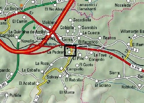 Imagen Localización de la actuación en el arroyo Pielgón en Lieres